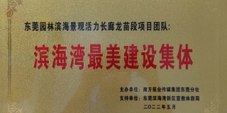 喜報丨東莞園林榮獲“濱海灣最美建設集體(tǐ)”殊榮